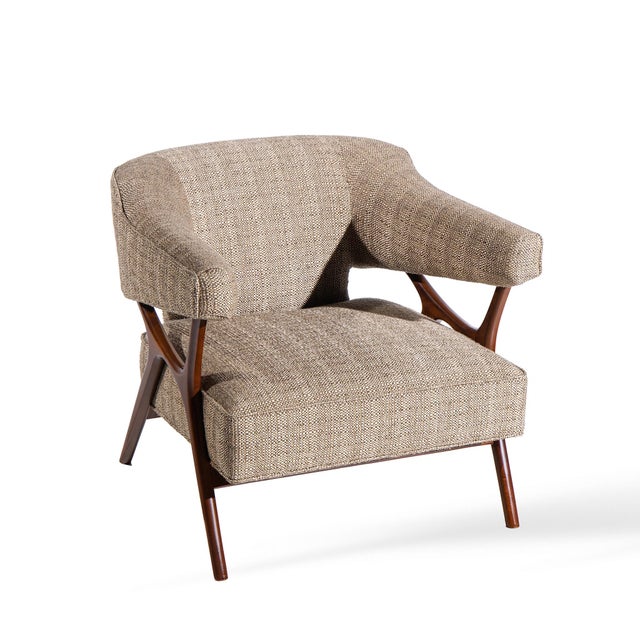 Ward Bennett Mid Century Sculptural Walnut Lounge Chairs - Pair For Sale - Image 12 of 12