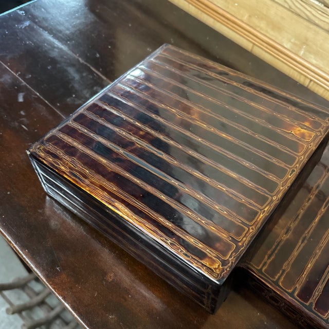 Contemporary Hand Painted Lacquer Box For Sale - Image 9 of 12