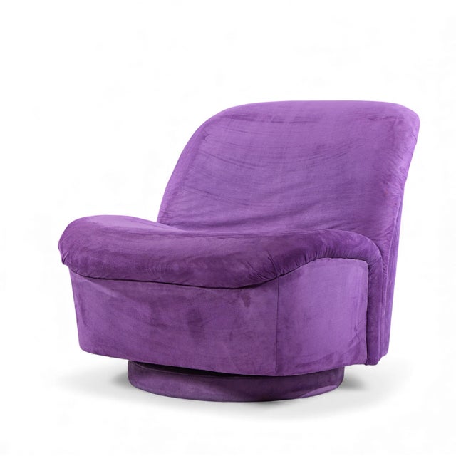 Vladimir Kagan for Directional Mid Century Swivel Lounge Chairs - Pair For Sale In Chicago - Image 6 of 13