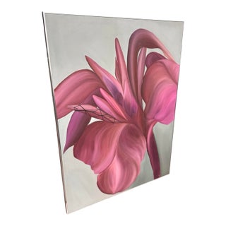 Large Scale Framed Mixed Media Painting With Stitching For Sale