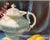 Late 20th Century Signed Original Oil Painting by Karen Reinhart (American, 1938-2023) Titled 'Tea Time' For Sale - Image 5 of 12