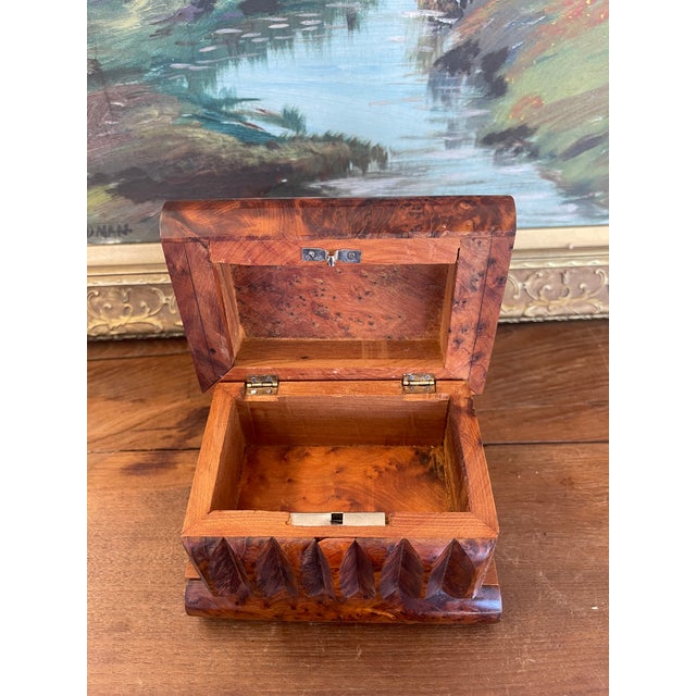 Antique Likely Burl Wood Bookend With Carved Detailing and Hidden Compartment. For Sale - Image 9 of 11