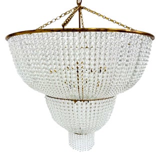 Visual Comfort Aerin Jacqueline Glass Beaded Glass Chandelier For Sale