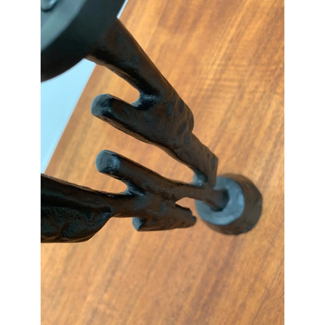 Vintage Brutalist Sculptural Metal Candleholder For Sale - Image 6 of 18