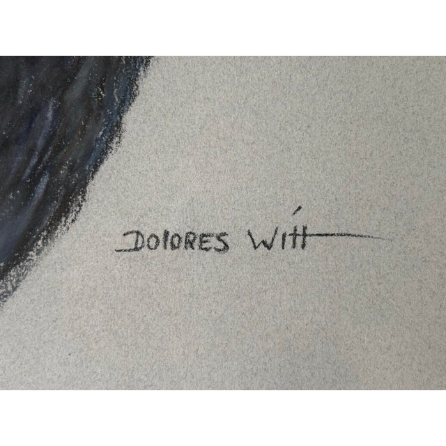 Late 20th Century Late 20th Century Large Framed Coastal Pelican Pastel Drawing by Dolores Witt For Sale - Image 5 of 7