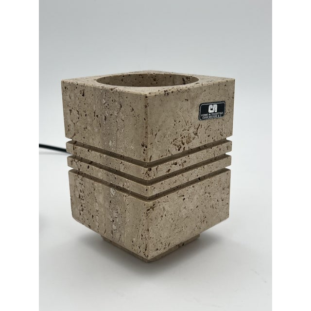 Stone Travertin Table Lamp by Cerry Nestore, Italy, 1970s For Sale - Image 7 of 7