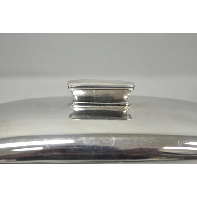 Vintage Reed & Barton Art Deco Mid Century Modern Silver Plated Butter Dish For Sale - Image 10 of 13