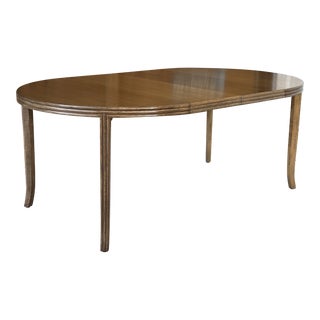 1980’s Traditional Coastal McGuire Rattan Walnut Expandable Dining Toble For Sale
