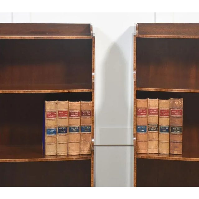 Mahogany Inlaid Open Bookcases, 1890s, Set of 2 For Sale - Image 4 of 18