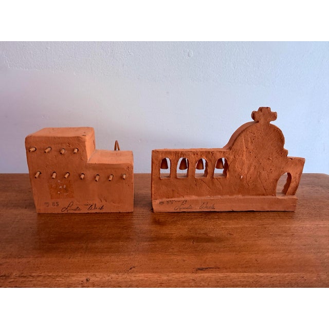 Mid 20th Century Miniature Southwestern Terracotta Adobe Structures, a Pair For Sale - Image 9 of 12