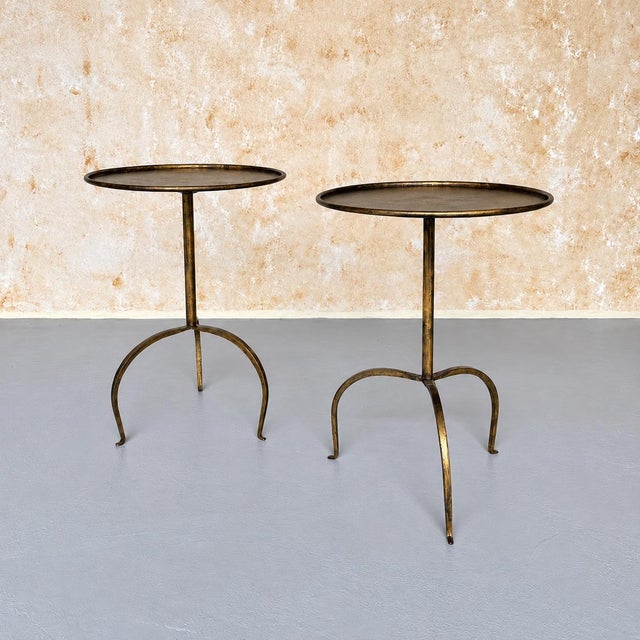 Spanish Iron Drinks Table With Dark Gold Patina For Sale - Image 12 of 13