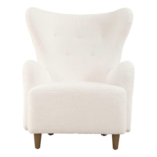 Ingel White Wingback Armchair For Sale