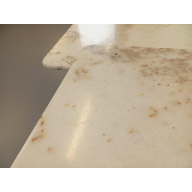 Stone Vintage Nesting Tables in White Marble, 1970s, Set of 2 For Sale - Image 7 of 18