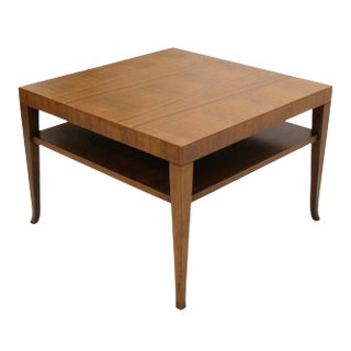 Gibbings for Widdicomb Square Two Tier Walnut End Center Coffee Table For Sale