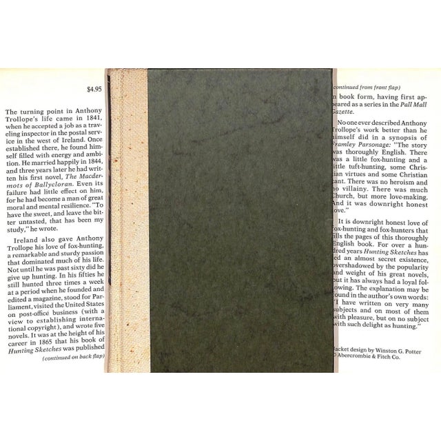 Traditional "The Abercrombie & Fitch Library: Hunting Sketches the Pursuit of the Fox" 1967 Trollope, Anthony For Sale - Image 3 of 5
