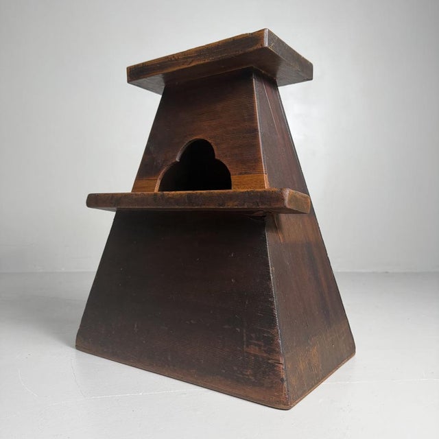 Japanese Minimalist Wooden Fumidai Step Stool, 1910s For Sale - Image 6 of 11