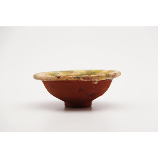 19th Century 19th Century Small Portuguese Rustic Glazed Spongeware Wine Cup Bowl For Sale - Image 5 of 12