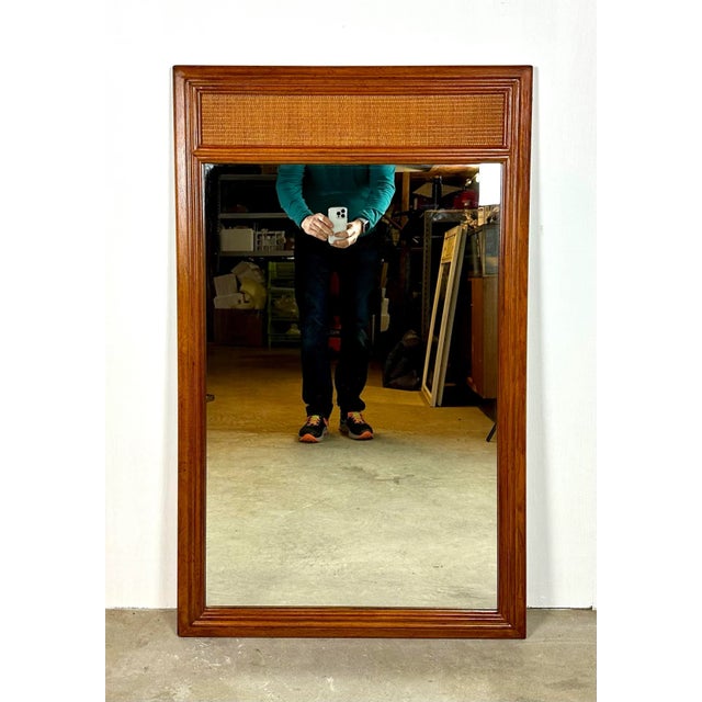 Vintage Drexel Mid Century Modern / Campaign “Passage” Collection Campaign Wall Mirror For Sale - Image 11 of 11
