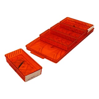 Vintage Polish Space Age Dessert Trays, 1973, Set of 5 For Sale