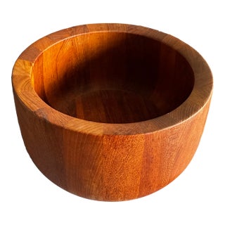 Mid 20th Century Dansk Teak Wood Bowl Mid Century Modern Malaysia Sculptural Serving Bowl 12' For Sale