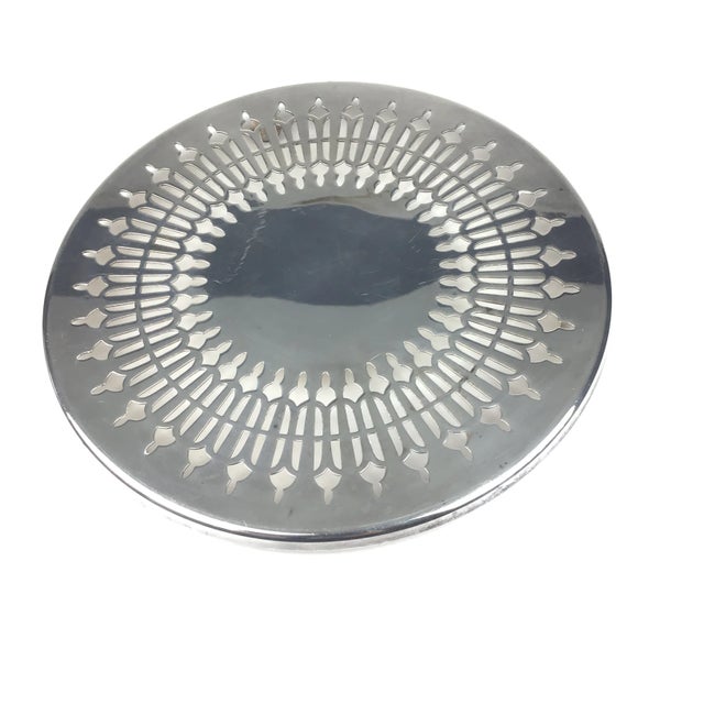 Pilgrim Manufacturing Mid-Century Pilgrim Silver Plate Trivet For Sale - Image 4 of 8