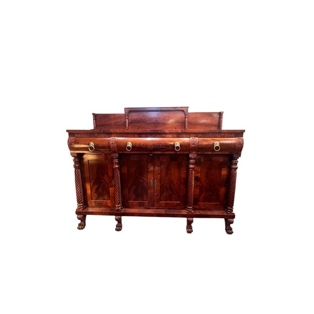 19th Century Flame Mahogany American Empire Sideboard Server For Sale - Image 4 of 12