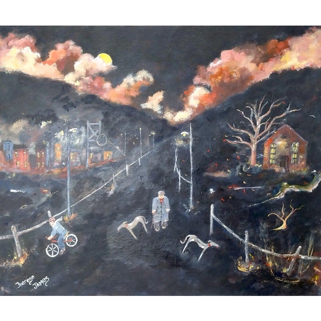 He Remembers His Days When as a Young Man Acrylic Painting by Therese James For Sale