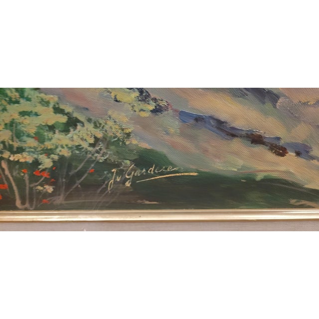 1970s Beautiful Landscape Painting on Canvas Signed For Sale - Image 4 of 10