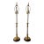 1980s Neoclassical Spiral Twist Brass & Wood Buffet Lamps - A Pair (Bases Only) For Sale