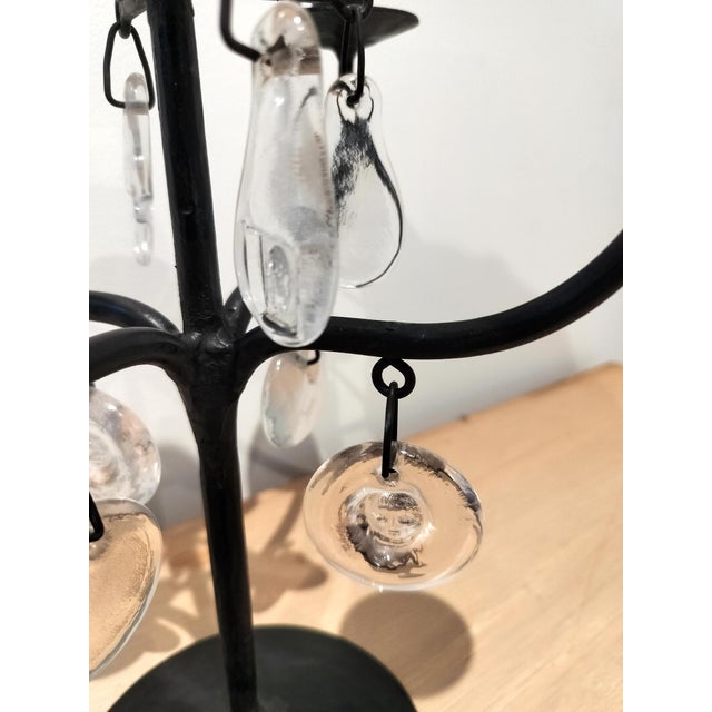 Kosta Boda Vintage Erik Hoglund for Boda Iron and Glass Candelabra For Sale - Image 4 of 10