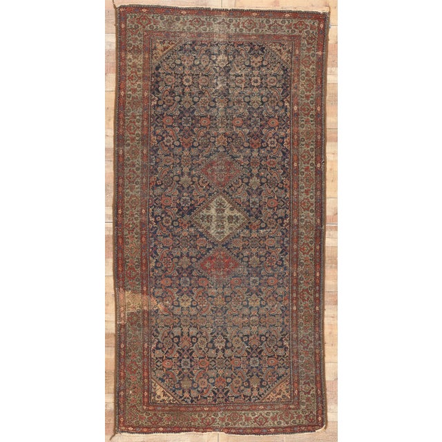 1880s Antique-Worn Persian Farahan Rug, 05'00 X 10'00 For Sale - Image 9 of 9