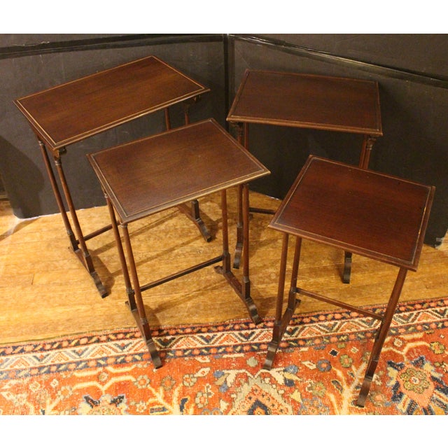 English Circa 1880 Quartet of English Nesting Tables For Sale - Image 3 of 5