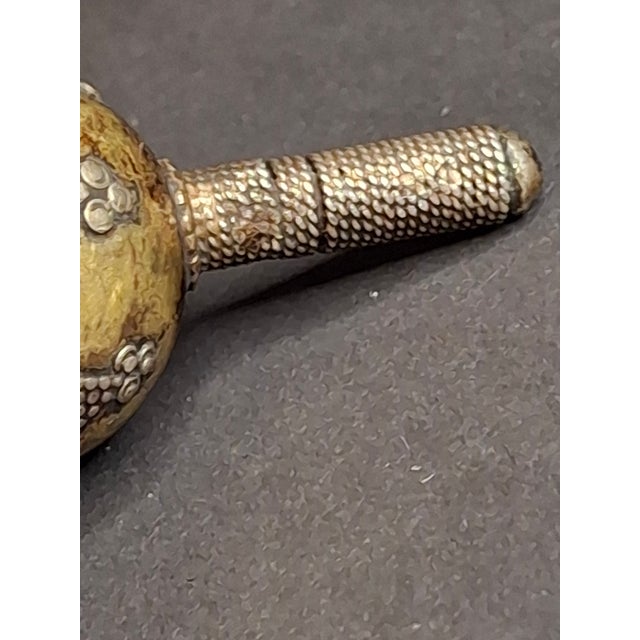 Silver Antique Spinning Top Dreidel, Gilt Silver Filigree, Central Asian Decorative Toy For Sale - Image 8 of 14