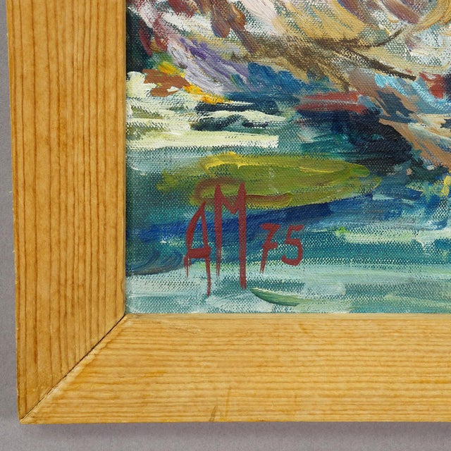 Duck Pond in Taufkirchen, 1975 – Oil Painting by Alexander Michael For Sale - Image 4 of 6