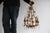 Metal Italian Hollywood Regency Gold Leaf Tôle Chandelier with Crystals, 1950s For Sale - Image 7 of 11