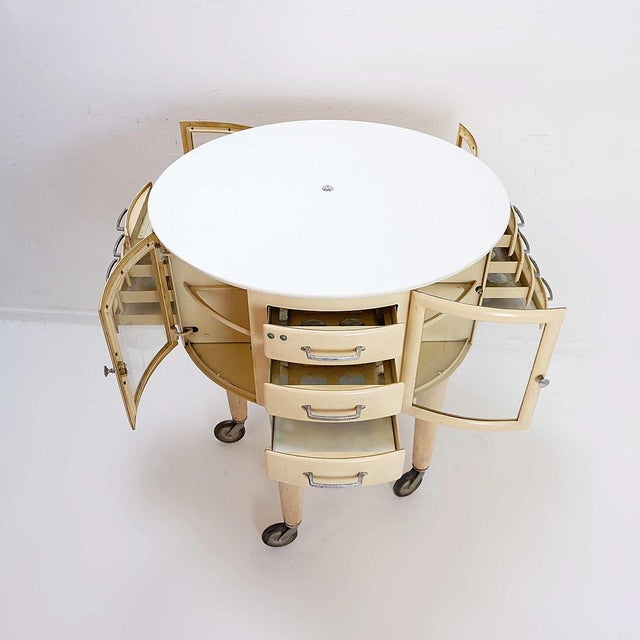 Girator Rotating Dentist Cabinet by Leon Martin, Paris, 1950s For Sale - Image 13 of 16
