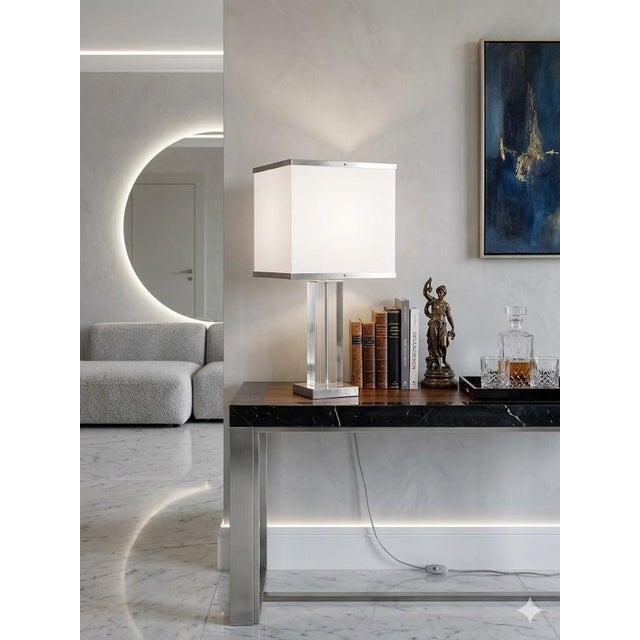 Contemporary Acrylic Glass and Metal Table Lamp, Italy, 1970s For Sale - Image 3 of 18