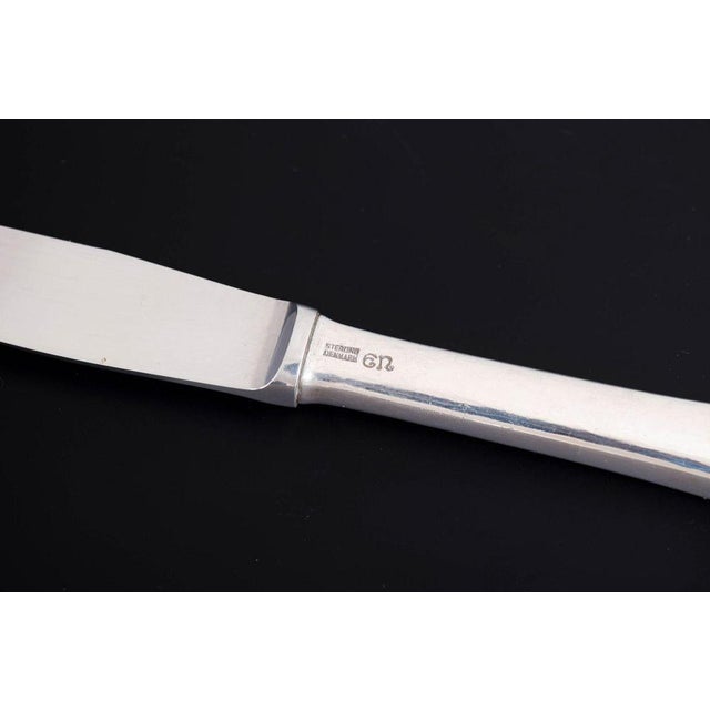 Lunch Knives in Sterling Silver and Stainless Steel by Evald Nielsen, 1930s, Set of 2 For Sale - Image 4 of 6