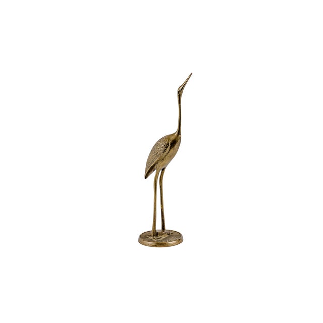 Mid-Century Modern Mid-Century Modern Leonard Brass Crane Figurines (12") For Sale - Image 3 of 15