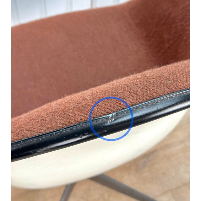 Blush Mid-Century Herman Miller Eames Upholstered Shell Desk Swivel Chair For Sale - Image 8 of 11