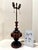 Vintage Inlaid Turned Wood Table Lamp Base Geometric Marquetry For Sale - Image 9 of 9