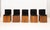 Set of Five Zach Hadlock Platform Walnut Dining Chairs, with custom black cushions, marked to underside. 29" H x 17" W x...