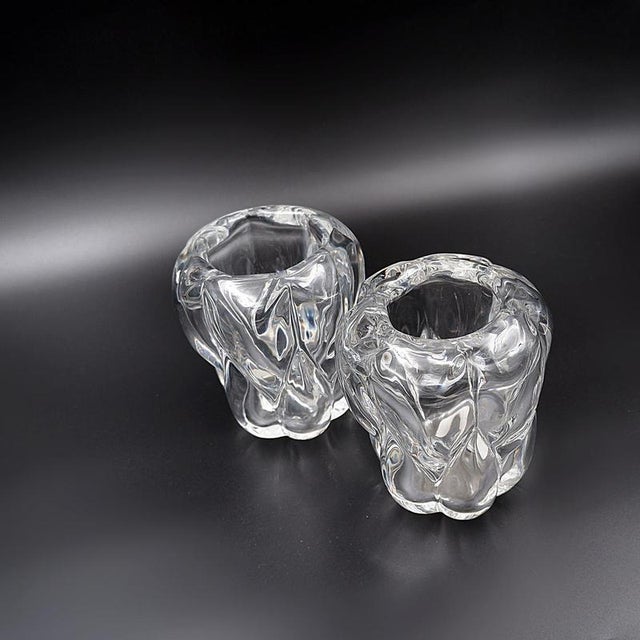 Clear Crystal Vases by Antonio & Guido Bon for Val St Lambert - 1960s, Set of x For Sale - Image 5 of 10