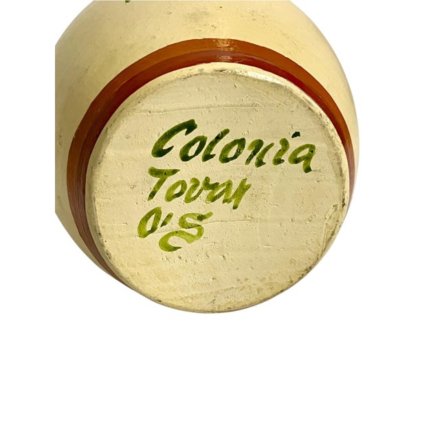 Sculpture Materials Vintage Colonia Tovar Hand-Painted Floral Clay Pitcher, Venezuelan Folk Art For Sale - Image 7 of 16