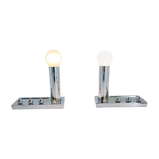 Chrome Bauhaus Table Lamps, 1930s, Set of 2 For Sale