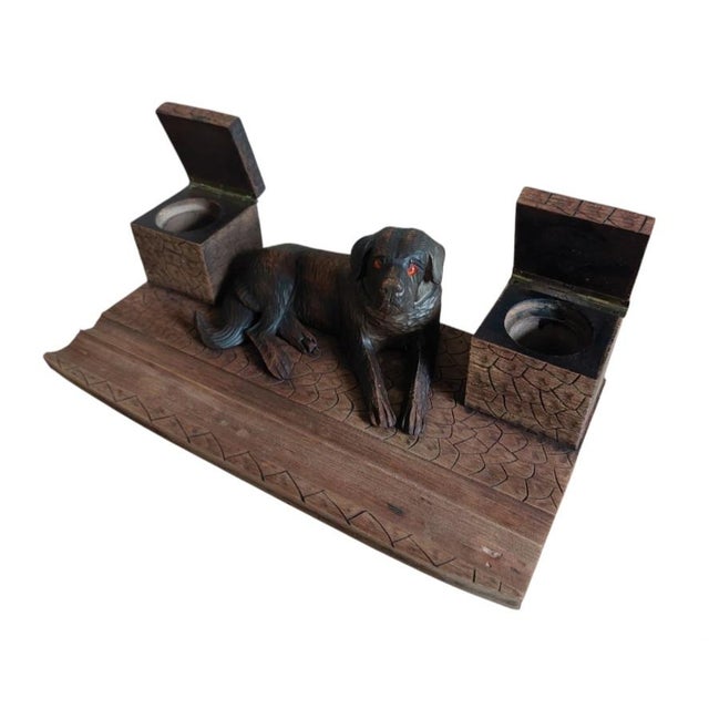 Black Forest Inkwell with Berner Dog, 1950s For Sale - Image 10 of 11