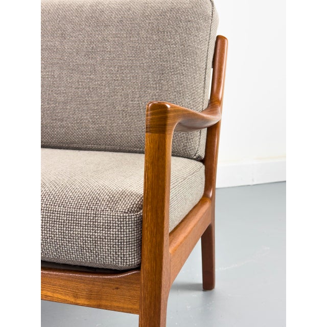 Danish Teak and Wool Senator Lounge Chair by Ole Wanscher for P. Jeppesen, 1980s For Sale - Image 17 of 18