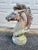Monumental concrete horse head sculpture with desirable patina from age. Unmarked. Dims: 14" L x 8" W x 23.5" H. Store...