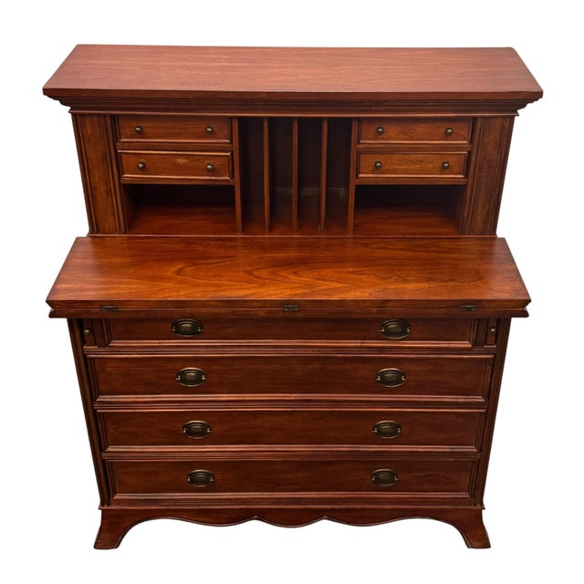 Wood Vintage Traditional American Style Cherry Secretary Desk For Sale - Image 7 of 12