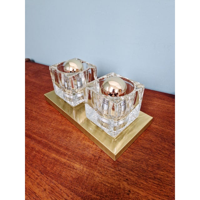 Ice Cube Double Wall Light from Peill & Putzler, 1970 For Sale - Image 9 of 17